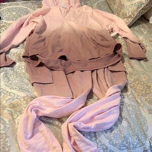 VENUS Pink and Brown Ombre Hoodie and Pant Set